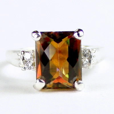 Twilight Fire Topaz , 925 Sterling Silver Ladies Ring, SR221-Handmade - Image 1 of 4
