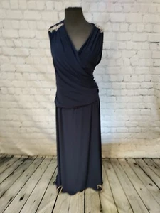F118 JADE J85056 NAVY SZ 30 FORMAL BRIDESMAID PARTY PROM GOWN DRESS - Picture 1 of 10