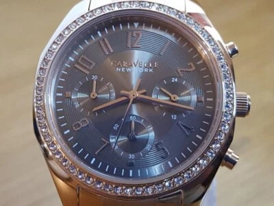 Mens Ladies Rose-Gold Bulova Caravelle 44L195 Melissa Chrono Glitz Watch New Box - Image 1 of 4