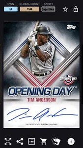 [DIGITAL CARD] Topps Bunt Tim Anderson Opening Day Signature Super Rare - Picture 1 of 1