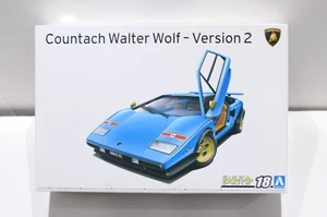 AOSHIMA 1976 LAMBORGHINI COUNTACH WALTER WOLF VERSION 2 SCALE 1:24 MODEL KIT NEW - Picture 1 of 7
