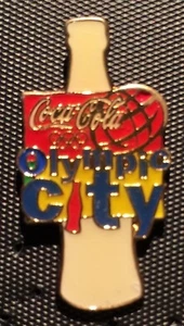 Spilla commemorativa anelli olimpici Atlanta 1996 estate XXVI Olimpiadi Coca Cola Cola - Foto 1 di 2