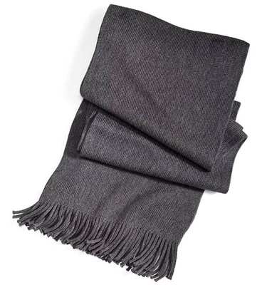 Nuevo bufanda para hombre HUGO por Hugo Boss 100 % lana virgen gris con flecos Foto 1 de 2