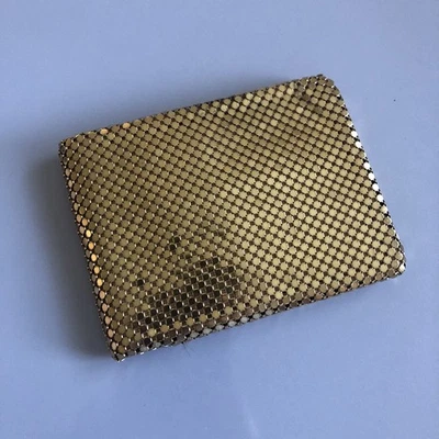 Billetera de malla vintage dorada Whiting & Davis decoloración discoteca COMO ESTÁ Foto 1 de 4