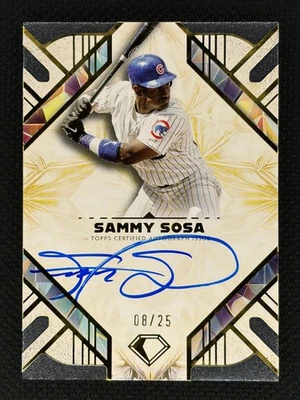 Tarjeta autografiada Sammy Sosa 8/25 2025 Topps Diamond Icons Foto 1 de 2