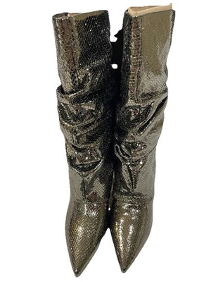 Botas para mujer Marc Fisher LTD Paityn holgadas puntiagudas brillantes metálicas talla 7,5 M Foto 1 de 4