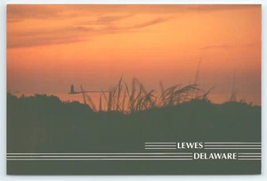 Postkarte Grüße von Lewes Delaware Küste bei Sonnenuntergang Leuchtturm - Bild 1 von 3