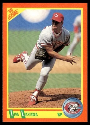 1990 Score Rookie & Traded Tim Layana Rookie Cincinnati Reds #107T - Image 1 of 2