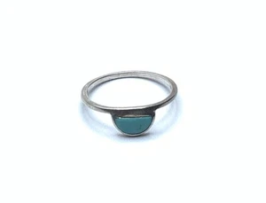 Sterling Silver Puravida Turquoise Inlay Small Ladies Band Ring ~ Sz. 7.25 - Picture 1 of 9
