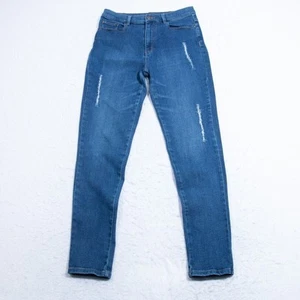 DG2 Jeans Damen 8 Tall - 31x31 Skinny Distressed Dunkelblau Waschung Stretch Denim - Bild 1 von 9