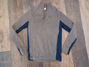 mens khunu yak sweaterlight brown / bluw 1/4 zip Sz. M - $366 - Afbeelding 1 van 7