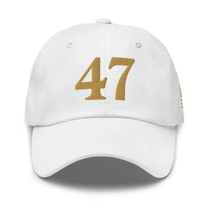 47 Sombrero Charlie Kirk Trump Dorado Bordado Bajo Perfil Ajustable Sombrero Republicano - Imagen 1 de 4