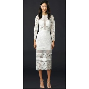 NWT Alexis Off White Ivory Lace Maud Long Sleeve Midi Dress Size Extra Small XS - Picture 1 of 13