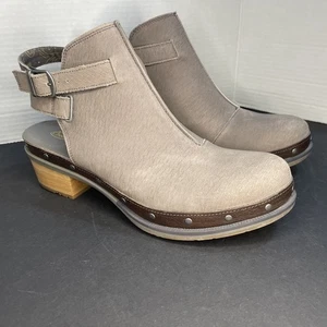 Chaco Cataluna Clog Women’s Size 10.5 Gray Leather Ankle Strap Shoes - Picture 1 of 10