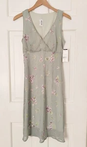 Vintage Byer Too Kleid Größe 13 grün geblümt neu mit Etikett fließend Deadstock Y2K  - Bild 1 von 8