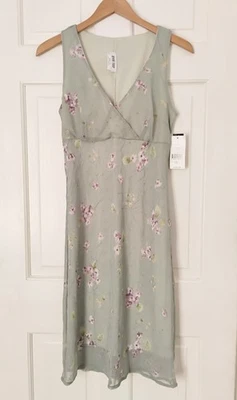 Vintage Byer Too Dress Size 13 Green Floral New With Tags Flowy Deadstock Y2K  - Image 1 of 4