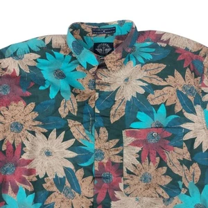 Vtg Dockers Levis Hawaiian Shirt Mens Medium Short Sleeve Floral Colorful Button - Picture 1 of 7