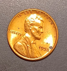 1958 Lincoln Wheat Cent/Penny ohne Münzzeichen USA alt zirkuliert (#5) - Bild 1 von 2