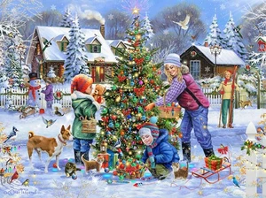 SunsOut Jigsaw Puzzle;  Dressing The Tree;  1000 pieces - Picture 1 of 2