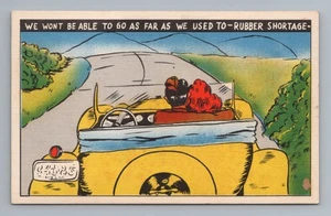 Rubber Shortage Military Comic Humor Vintage Postcard - Picture 1 of 2