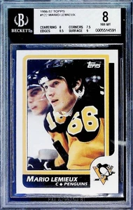1986-87 Topps #122 Mario Lemieux Pittsburgh Penguins BGS 8 NM-MT SER:0005514591 - Picture 1 of 2