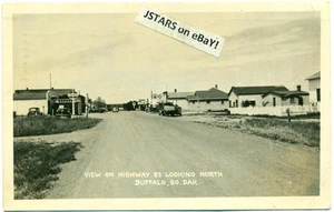 c. 1952 BUFFALO, SD, HIGHWAY 85 SCENE, STANDARD OIL, TEXACO SIGN POSTCARD RPPC - Picture 1 of 1