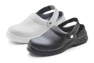 Micro Fibre Slipper Removable Belt Steel Toe Sli Resistant Anti-Bac Clog Shoe Sz - Picture 1 of 3