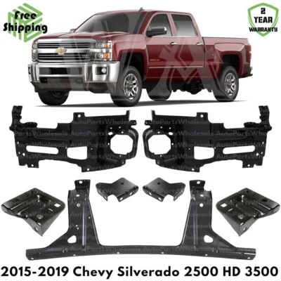 Front Bumper Brackets & Retianer Steel For 2015-2019 Chevy Silverado 2500 HD Foto 1 de 4