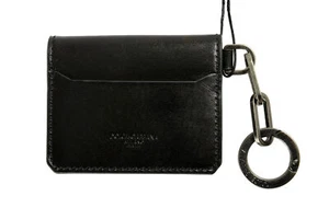 Dolce & Gabbana Black 100% Leather Card Case Keychain - Picture 1 of 5