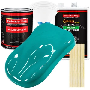 Deep Aqua Acrylic Lacquer Gallon Auto Paint Kit, Medium Thinner - Picture 1 of 5