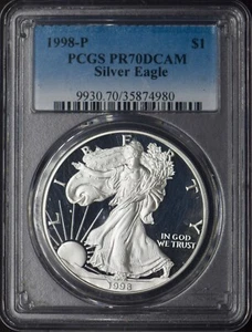 1998-P American Silver Eagle - PCGS PR70DCAM - ✪COINGIANTS✪ - Picture 1 of 2