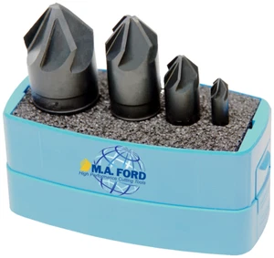 4 Pcs. M.A Ford 1/4",1/2",3/4" & 1"x 82 Deg. Chatterless 6 FLT Countersinks Set - Picture 1 of 2
