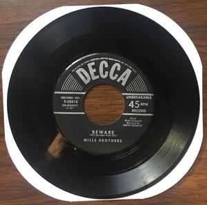 MILLS BROTHERS: Beware / Who Put The Devil In Evelyn's Eyes - 45 RPM - Imagen 1 de 4