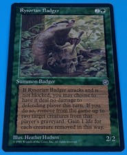 MTG Magic The Gathering Rysorian Badger Homelands NM Near Mint Green Rare