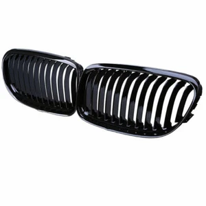 Pair For BMW E90 E91 2009-2011 10 325i 328i 335i Gloss Black Kidney Grill Grille - Picture 1 of 9
