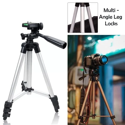 Lightweight Aluminium Tripod Telescopic Camera DSLR Stand With Phone Holder UK - Image 1 of 4