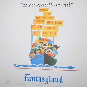 it's a small world Poster Authentic Disney Print Disneyland 12x18 Fantasyland - Picture 1 of 2