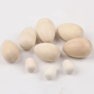 Portable Wooden Egg Easter Decorating Kit 6pcs Diy Graffiti Painted Eggs - Picture 1 of 13