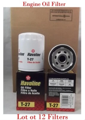 Lot of 12 x Oil Filter Made In USA Havoline T27 Fits: GM Isuzu Toyota 1980-2005 Foto 1 de 2