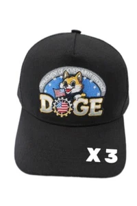 Black DOGE Hat –Department of Government Efficiency Cap–One Size Fit (Pack of 3) - Picture 1 of 8