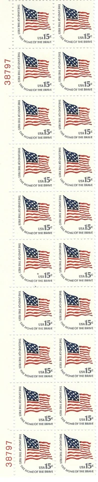 Scott #1597....15 Cent ...Flag... Plate Block of 20 - Image 1 of 1