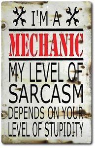 Metal Garage Sign Funny Mechanic Sarcasm Mancave Labor Rates Vintage Look - Picture 1 of 4