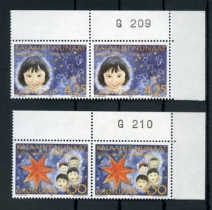 GROENLANDIA No 297-298 ** JUEGO DE PARES DE ESQUINA NÚMERO DE ARCO NAVIDAD (127416) - Imagen 1 de 1