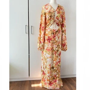 Significant Other Lucia Maxikleid Größe US 8 UK 12 Blumenmuster Schrägausschnitt Reißverschluss - Bild 1 von 16