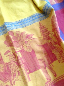 Mantel Le Jacquard Francais Asian Chinoiserie Mercado Chino 67" x 91" - Imagen 1 de 15