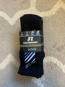 Russell Performance Active Boys Crew Socks Shoe Size Medium 9-2.5  New - Picture 1 of 2