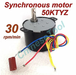 Synchronous Motor 50KTYZ AC 220V 240V 50/60Hz 30rmp/m CW/CCW 6W Torque 2.8kgf.cm - Picture 1 of 6