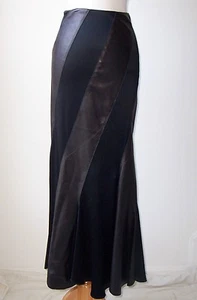 Maxi Falda Larga JITROIS Cuero Negro Paneles 38 6 o 44 12 - Imagen 1 de 3