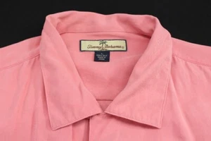 Tommy Bahama Herren Hemd Large Koralle Seide Hawaii Button Down Kurzarm - Bild 1 von 7
