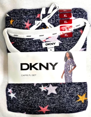 Pajama set, DKNY Womens, 2 Piece Capri PJ Set Navy Star Print, Size XL  Sleep - Image 1 of 4